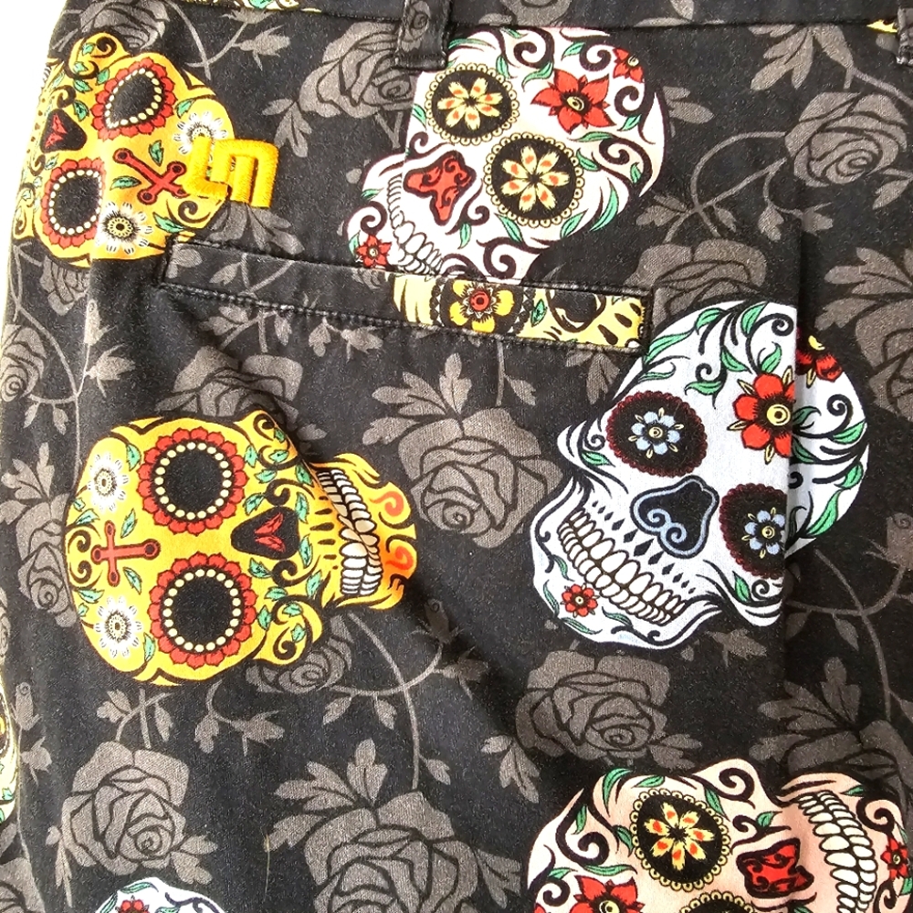 Loudmouth Sugar Skull Golf Shorts Size 38 - Picture 5 of 9